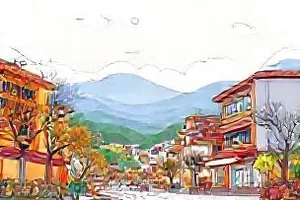 折线记忆封面，折线在紫色坐标网格中起伏延伸